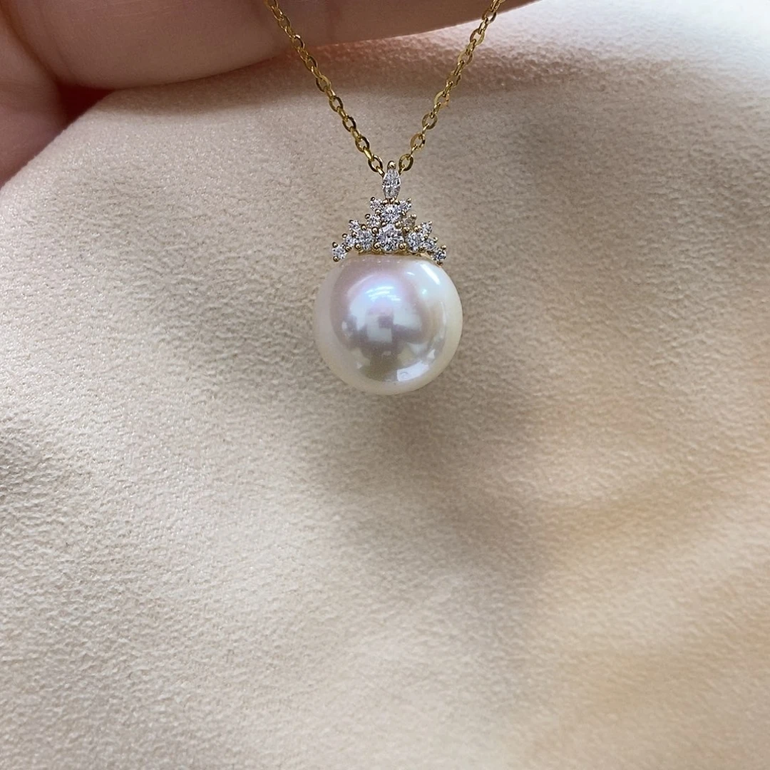 吊坠18K金镶嵌淡水珍珠