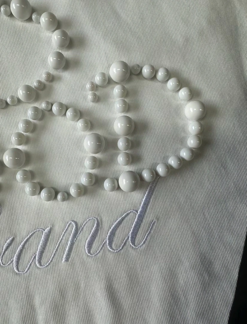 月光银珍珠小领口时尚情侣同款潮流