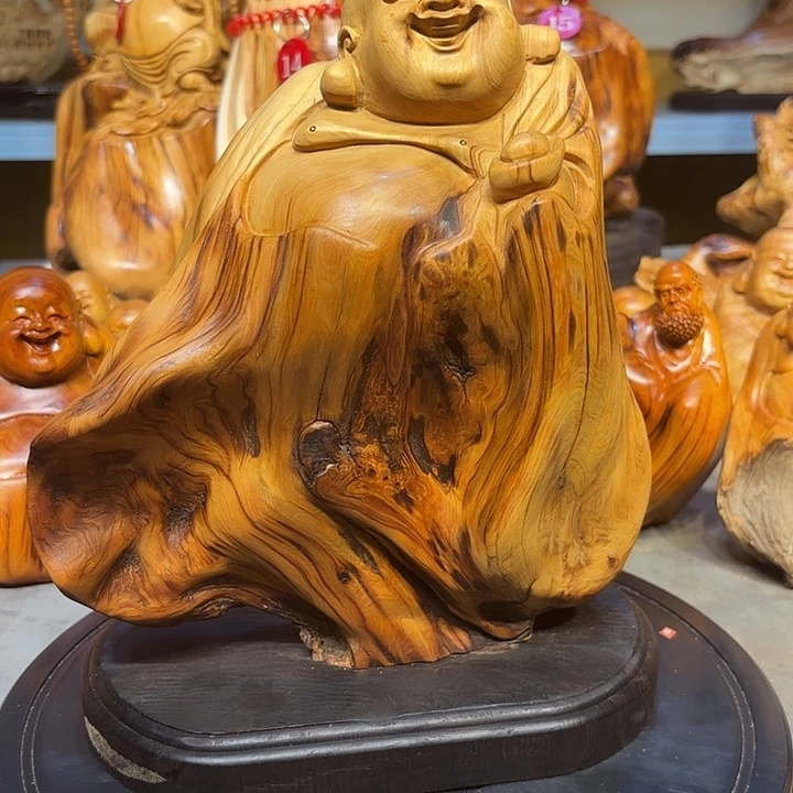 柏木太行崖柏弥勒佛