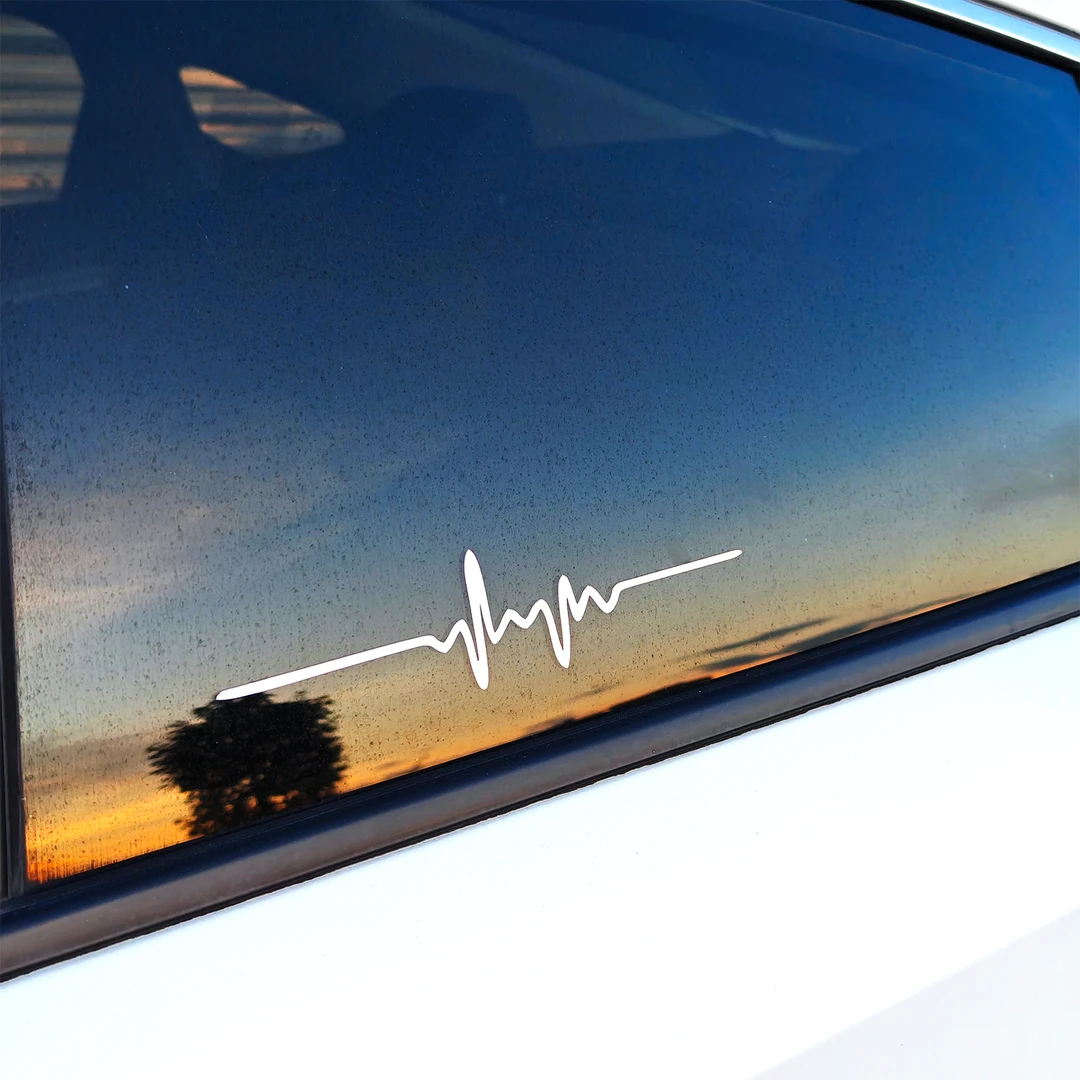 个性改装创意心跳心电图反光防水汽车车身车窗后挡风车贴