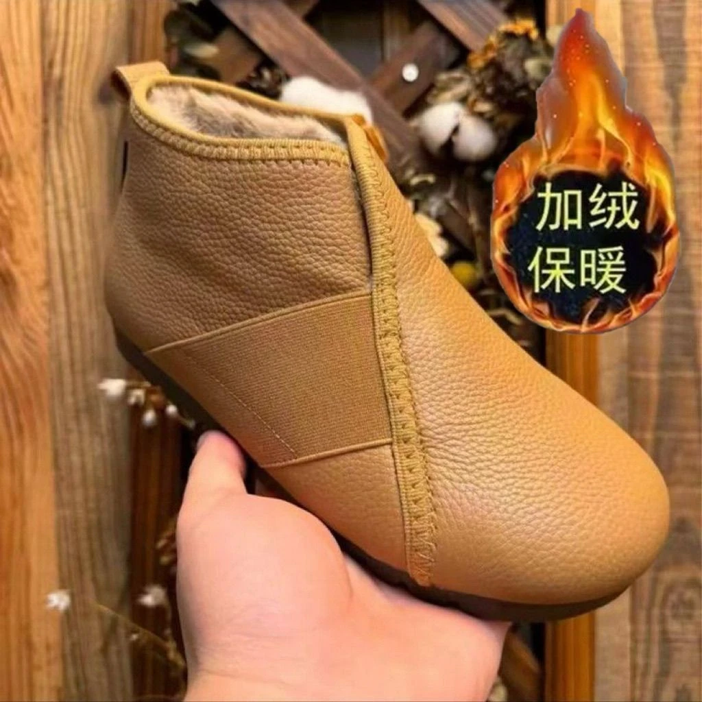 冬季休闲风一脚蹬短筒时尚雪地靴平底女鞋舒适