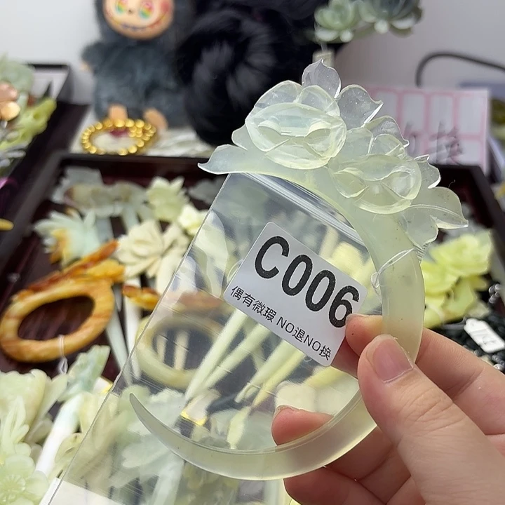 用***0合金蛇纹石玉发饰