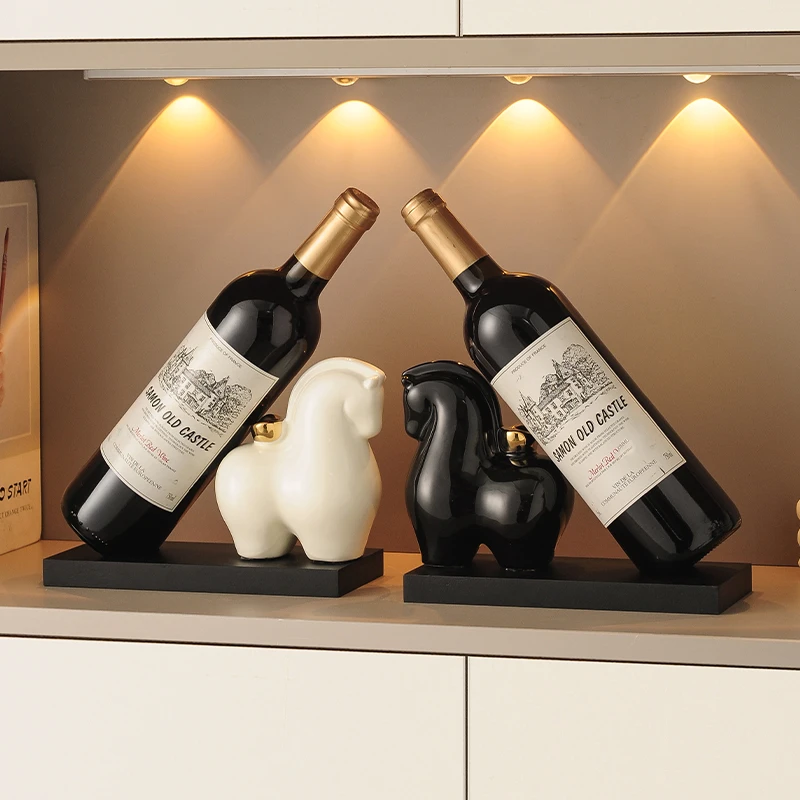 马上有钱红酒架轻奢高档酒柜装饰品摆件家居客厅电视柜餐柜摆设