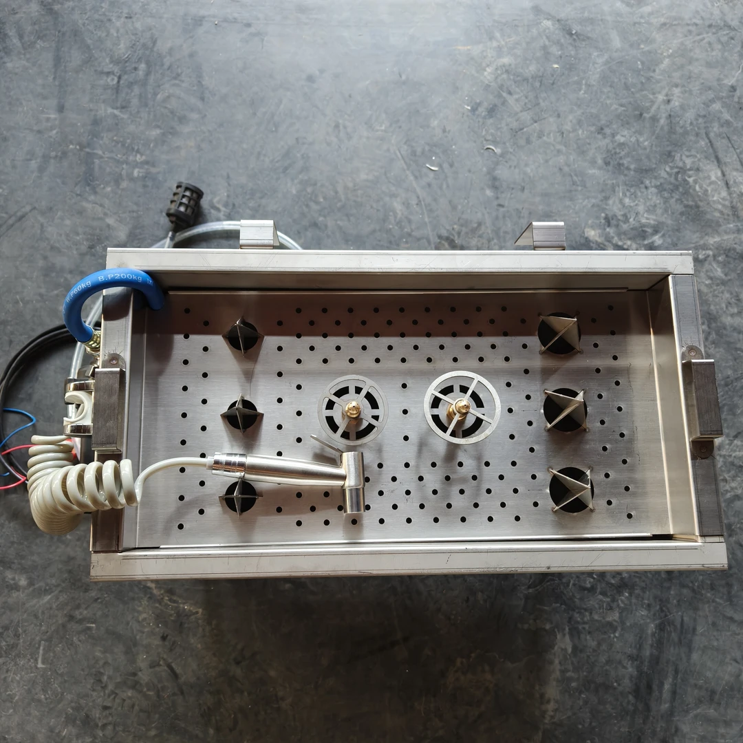 新款带花洒不锈钢六开双喷头100W洗瓶泵开瓶配药箱