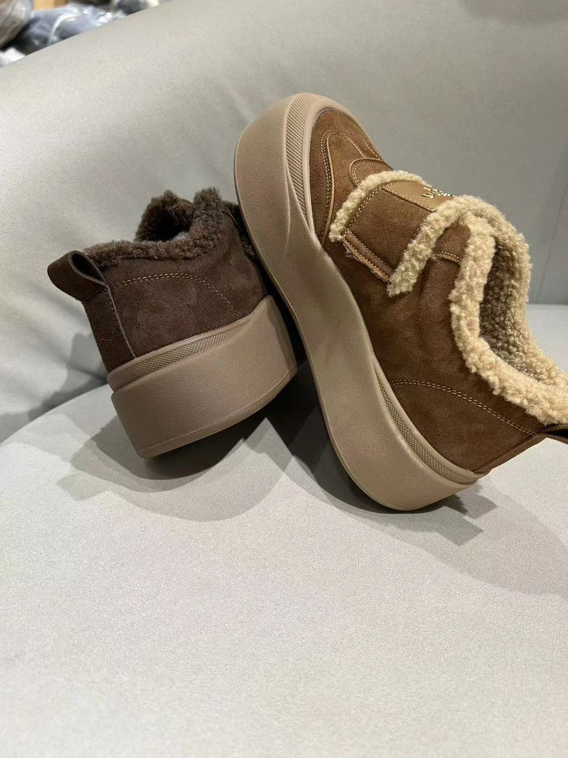 雪地靴棉鞋休闲极简风纯色冬季