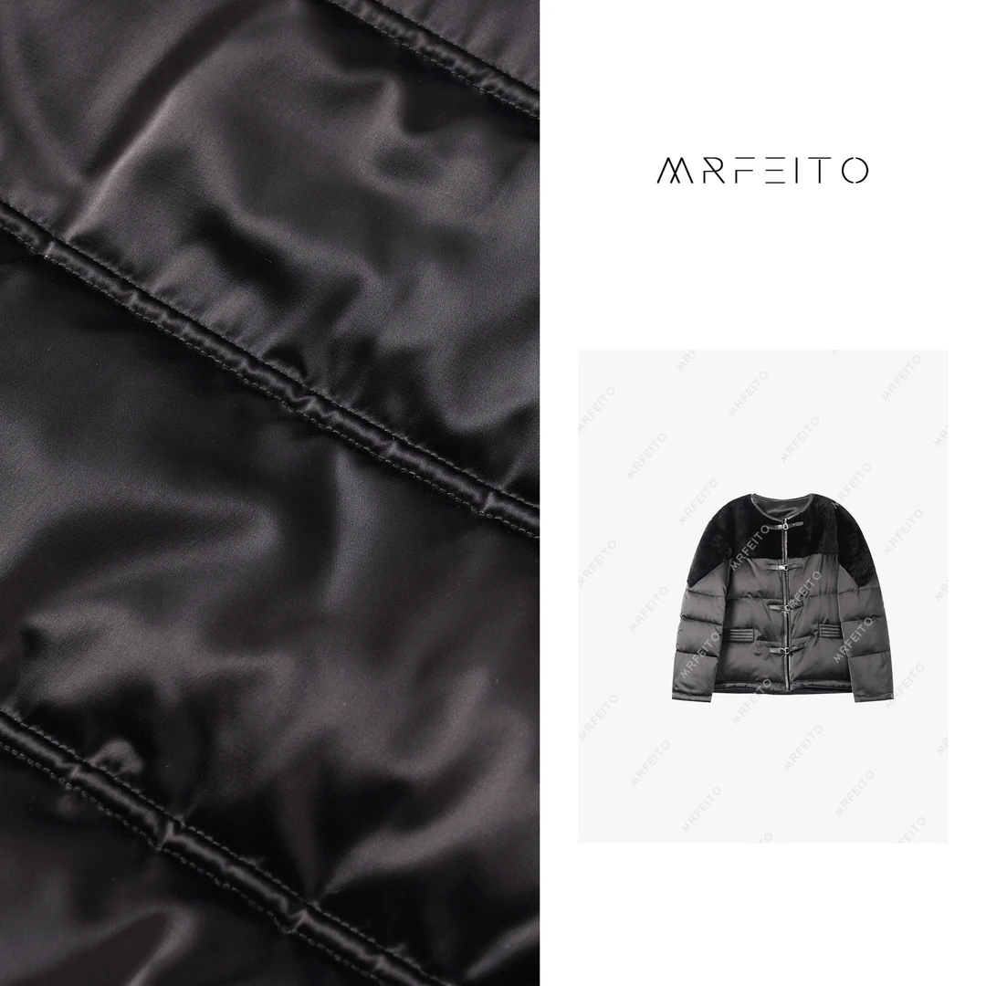 【香阀世家】时尚宽松圆领拼接短款羽绒服H6YR01Q28533