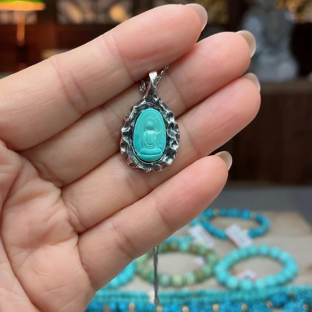 银S925镶嵌绿松石珠宝奇石