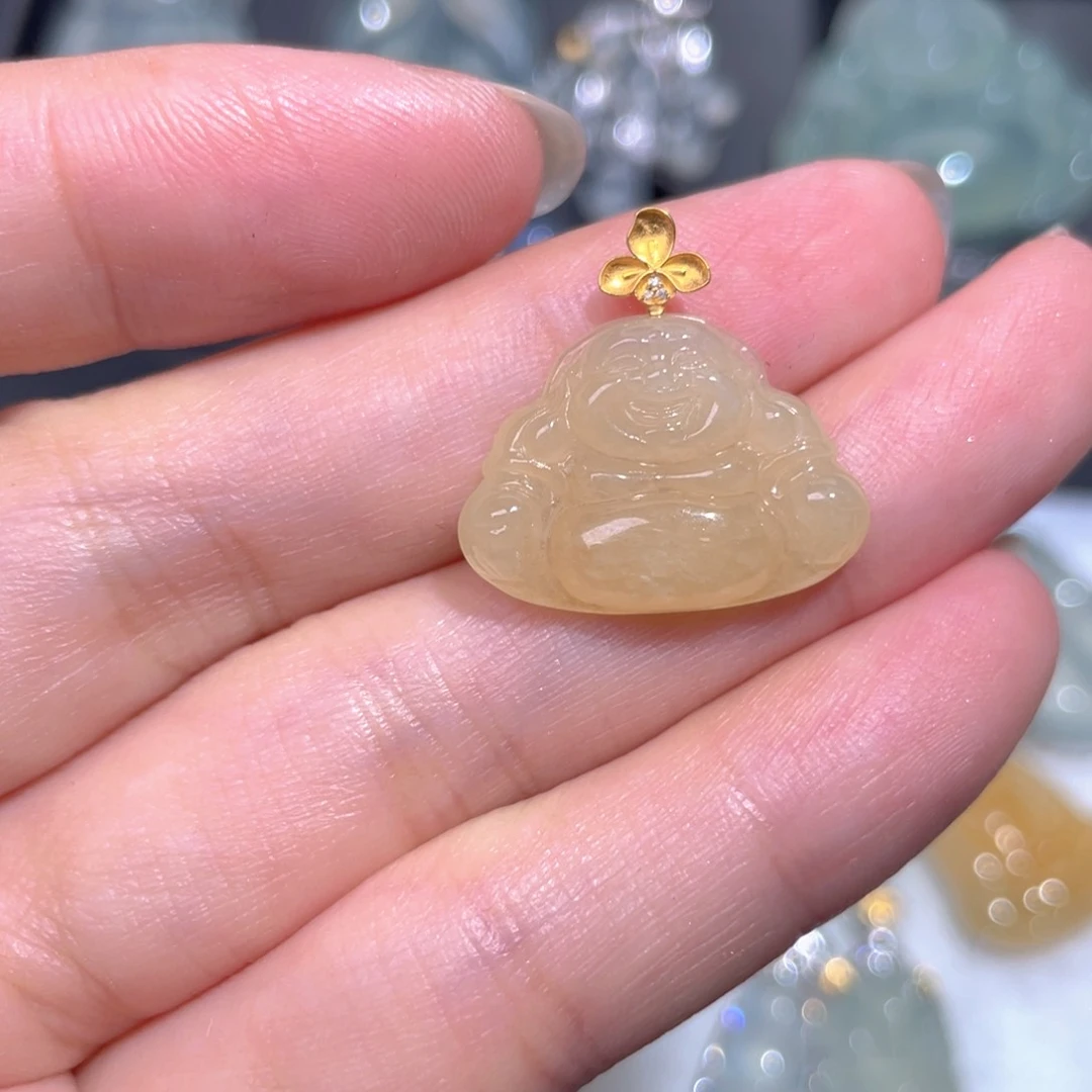 颈饰18K金镶嵌翡翠翡翠