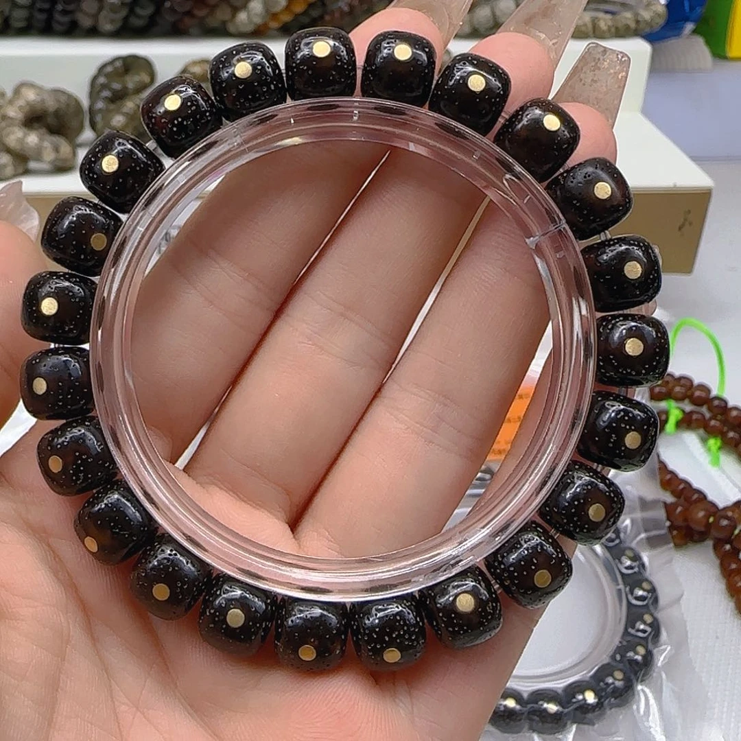 星月菩提手串22殿堂黑巾星月菩提1.0桶单圈钉