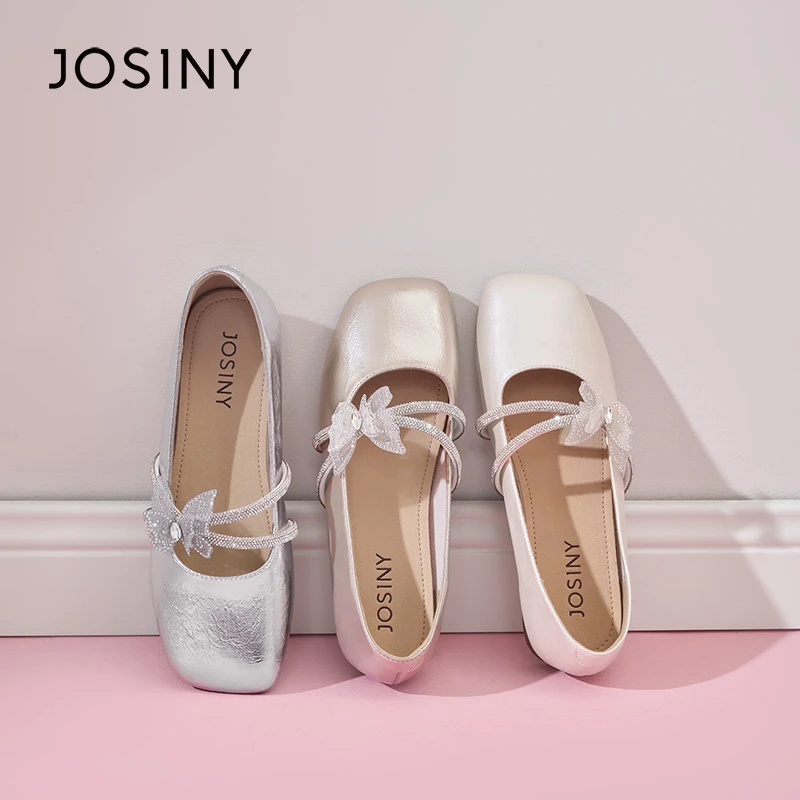 卓诗尼气质蝴蝶玛丽珍女鞋2025夏季新款女士外穿休闲轻奢软底单鞋