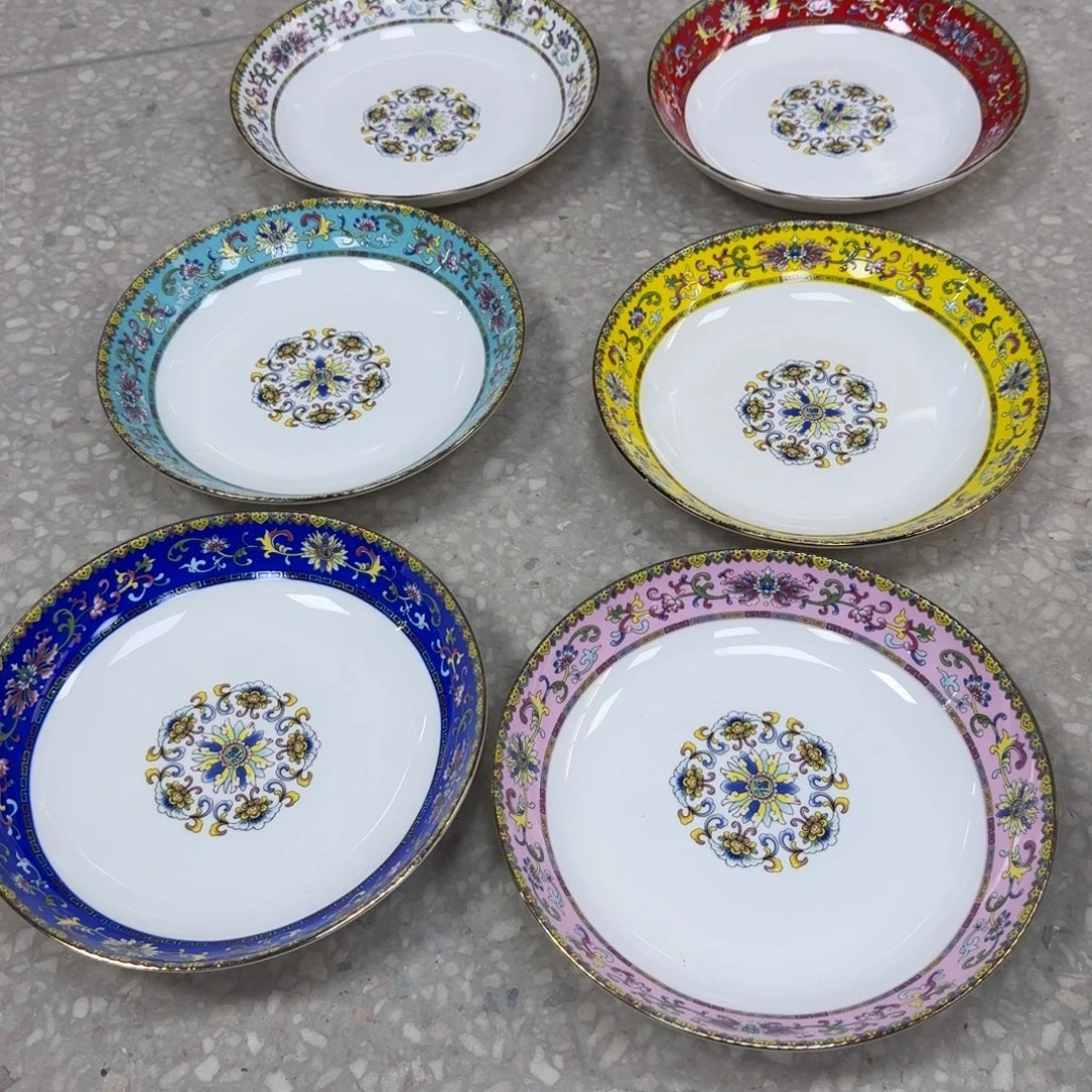 上***实摆件陶景德镇珐琅彩餐具