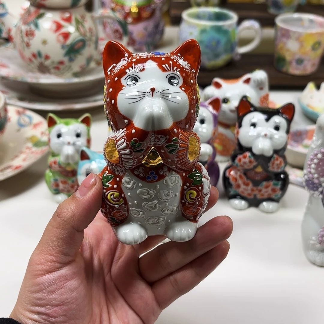 田***野陶祈福猫咪 11.5cm