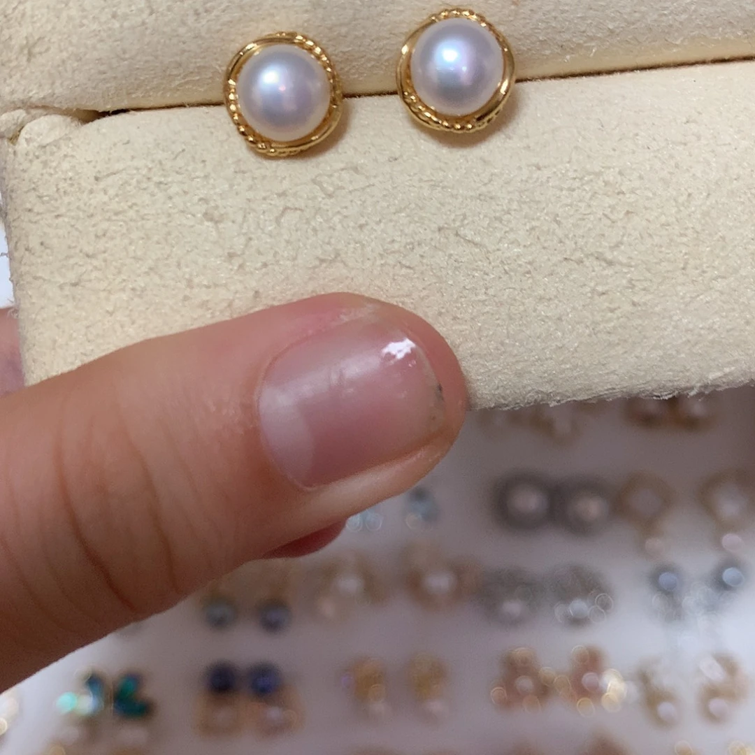淡水珍珠耳饰合金