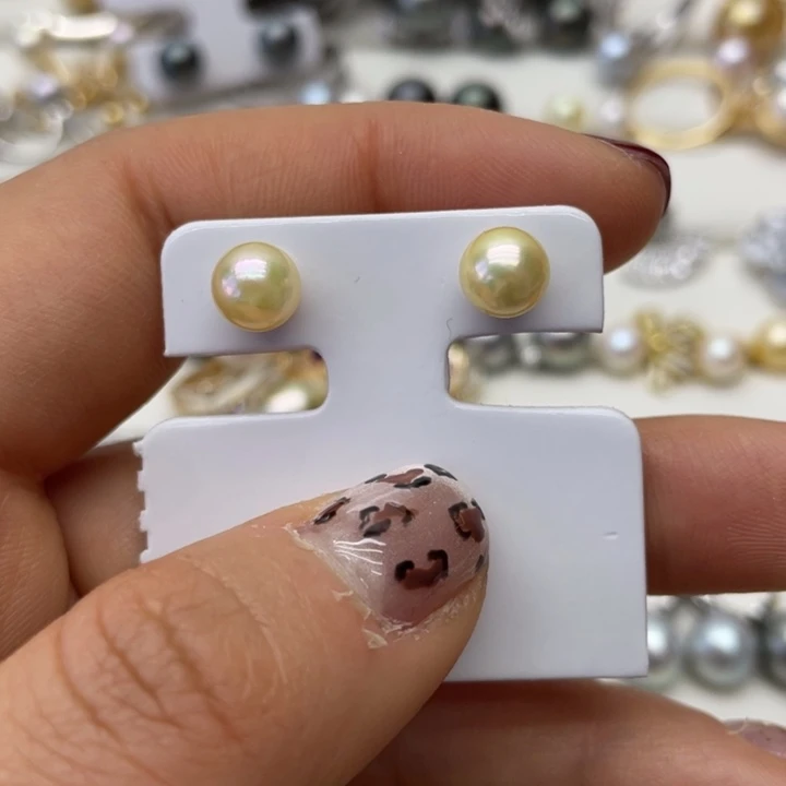 海水珍珠耳饰银S925镶嵌