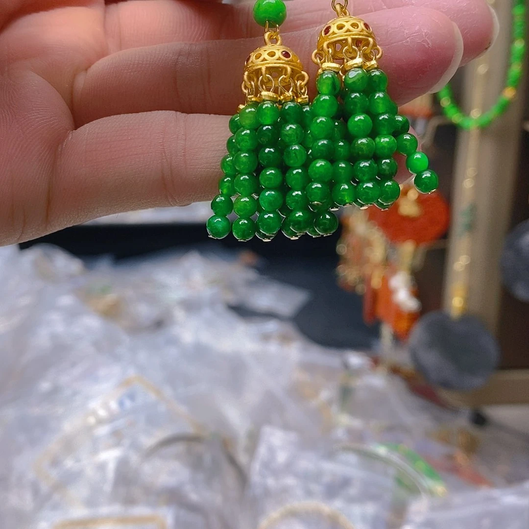 翡翠合金耳饰翡翠
