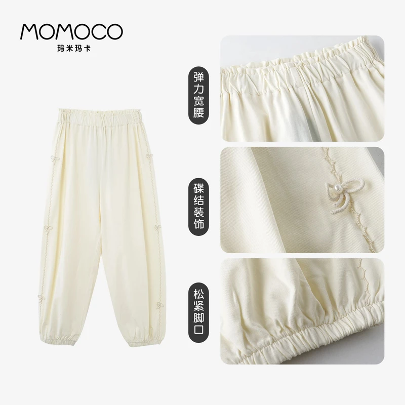MOMOCO玛米玛卡女童休闲裤夏季蝴蝶结时尚薄款裤子77630354005