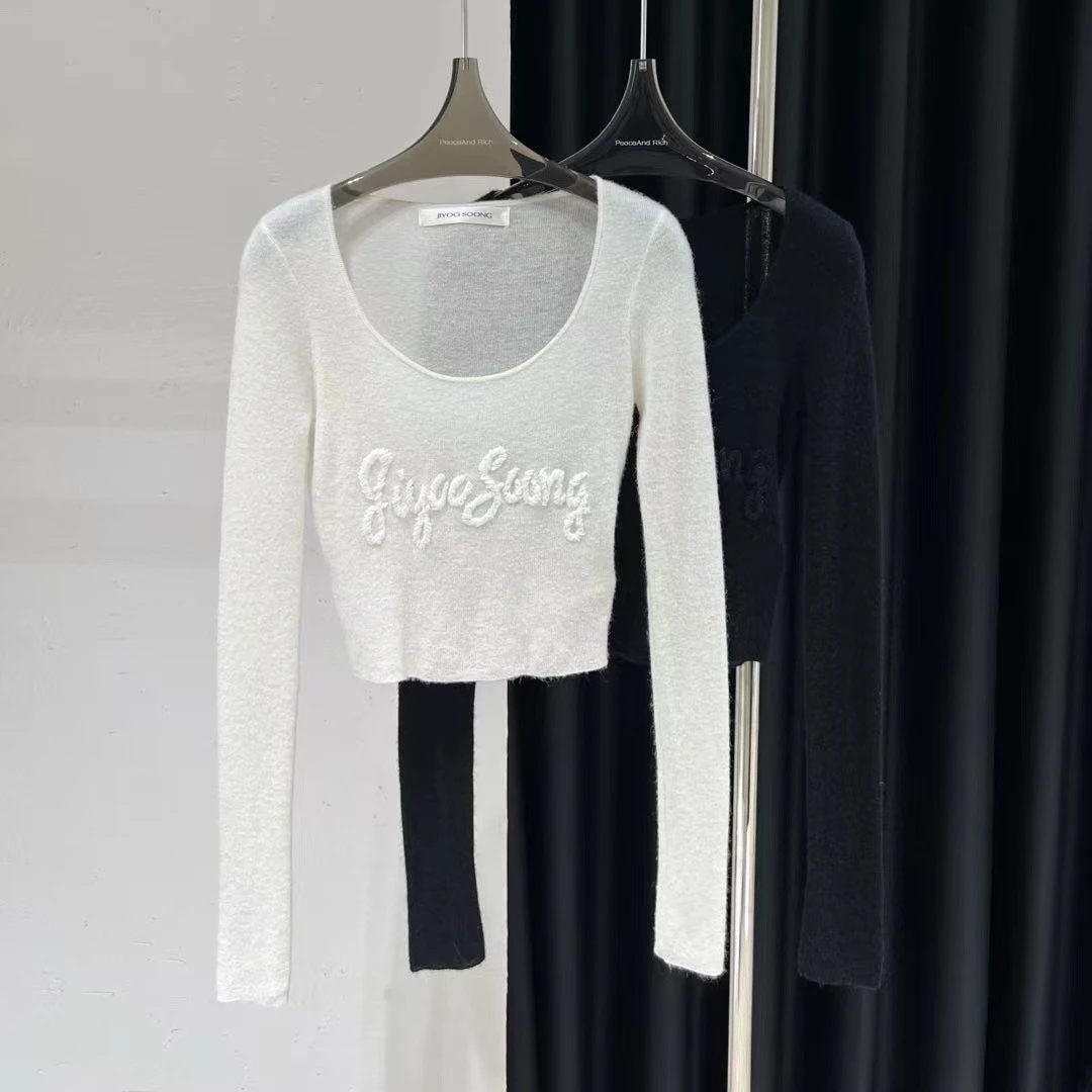 JiuMi Studio百搭气质短款修身打底T恤