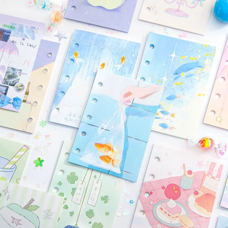 分装 心动影像诗系列M5活页替芯便签简约韩系插画手帐打底拼贴