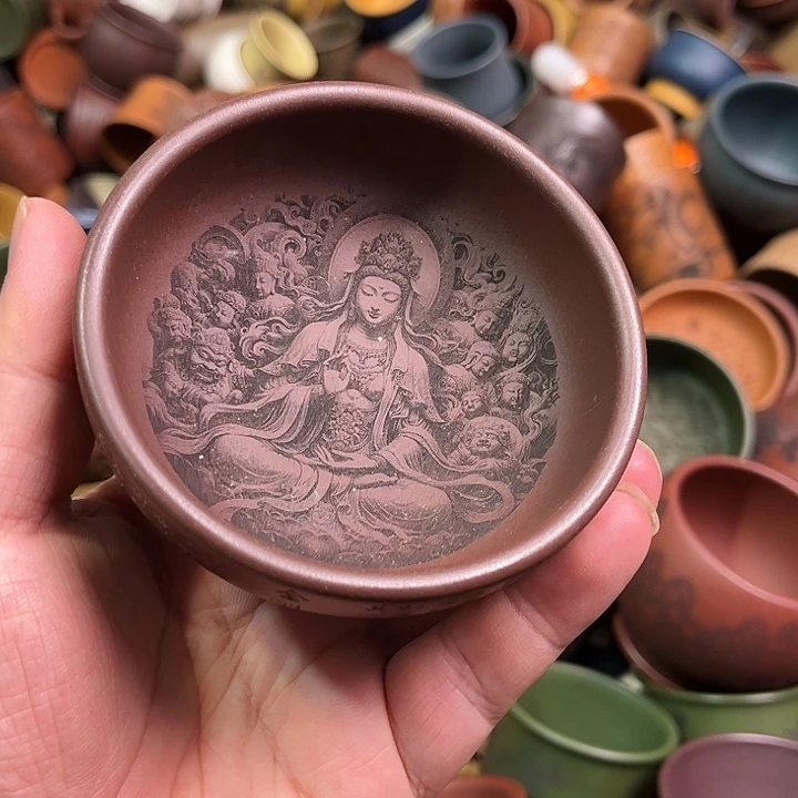 紫砂茶杯全手工紫砂主人杯