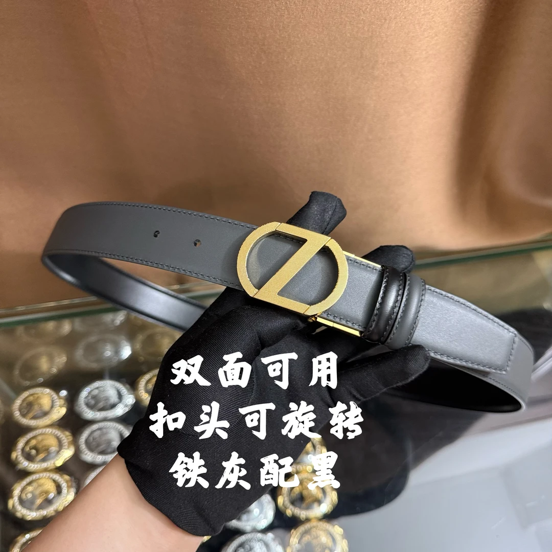 新款男士皮带百搭高档休闲Z字母牛皮腰带青中老年时尚商务年轻潮