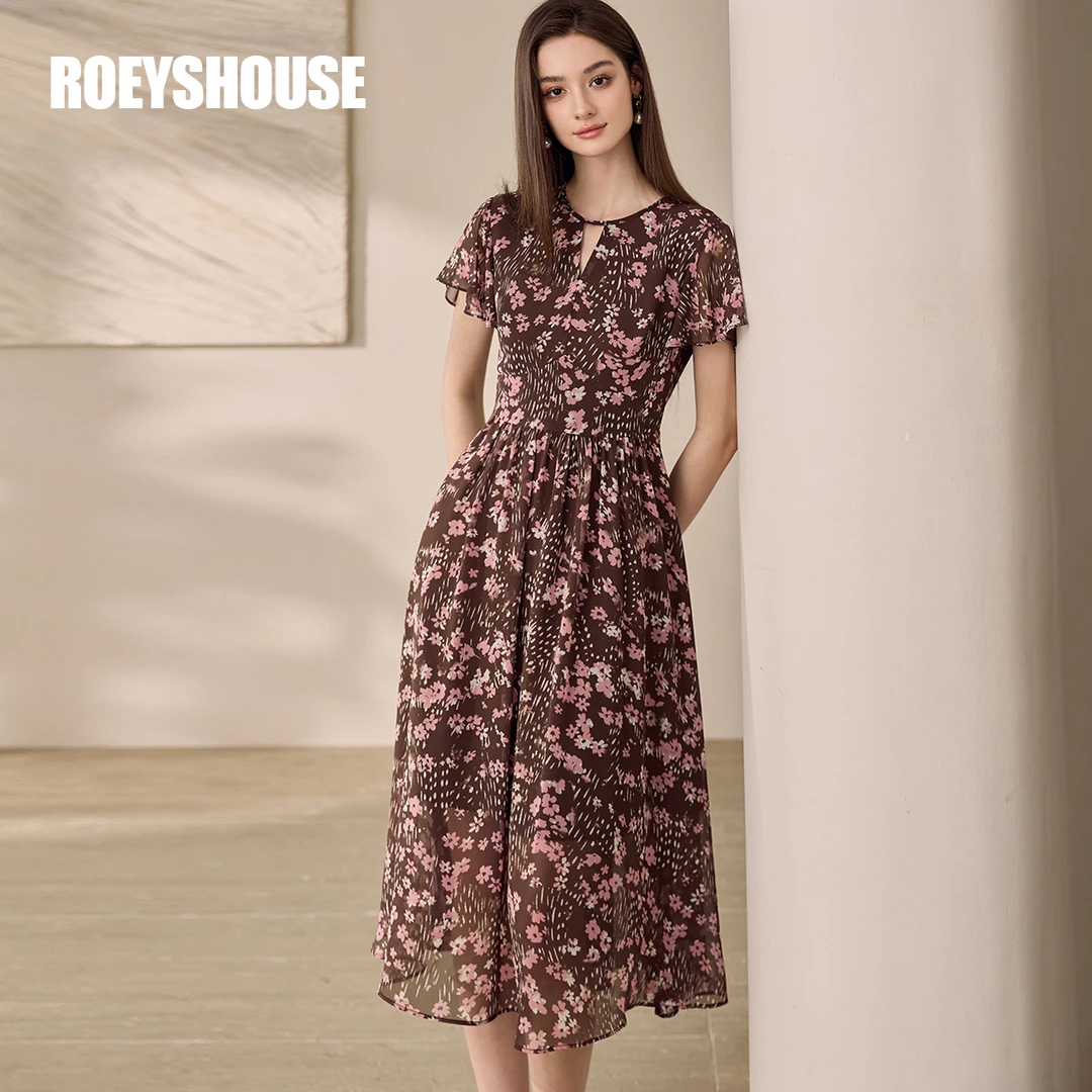 【小云总专享】罗衣气质花色连衣裙2025夏新款碎花大摆茶歇裙11921