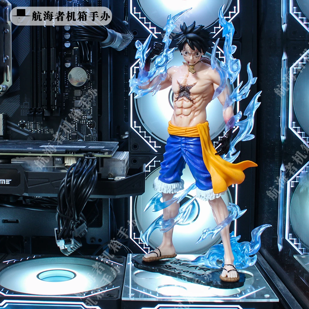 二次元动漫新品海贼王站姿刘樱路飞手办猛男路飞海景房机箱摆件品