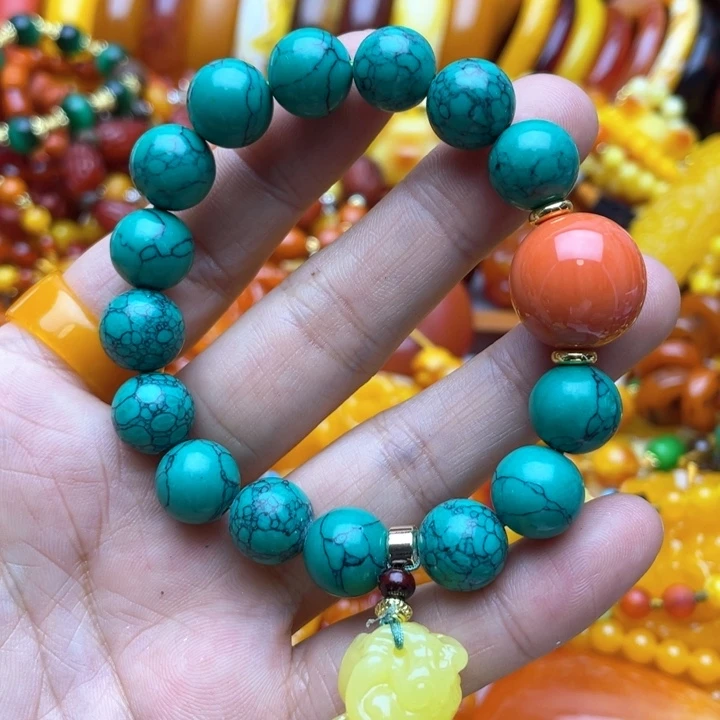 树脂制品51号蓝色手串