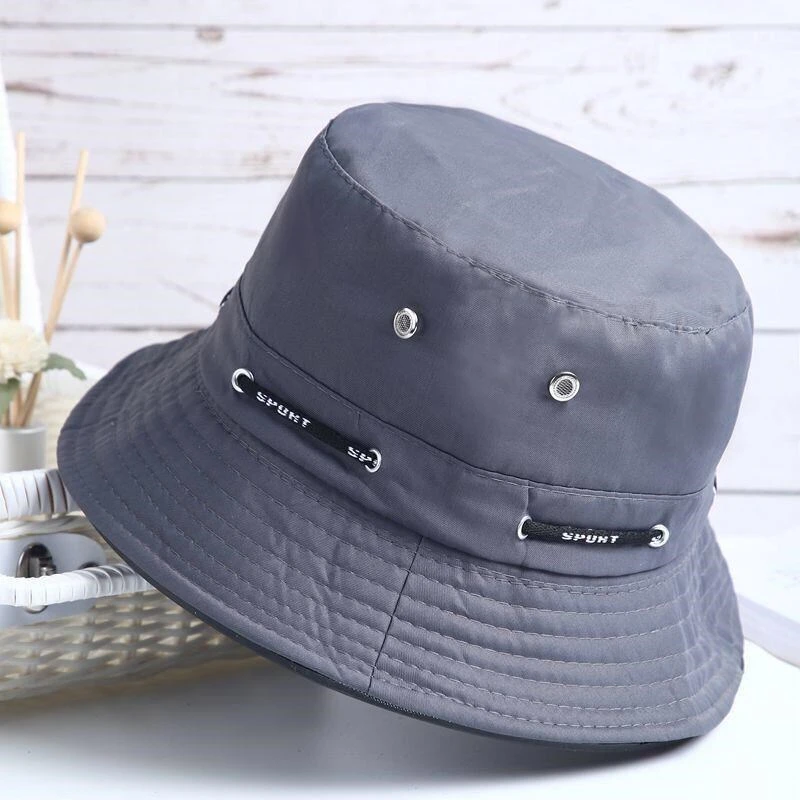 旅游遮阳帽棉布百搭渔夫帽男女通用可折叠盆帽大檐中老年户外登山