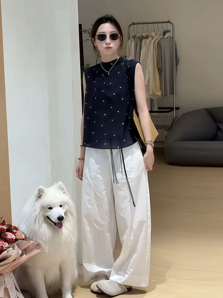 2025夏季新款超火一整套女波点短袖上衣百搭休闲裤显瘦两件套装女