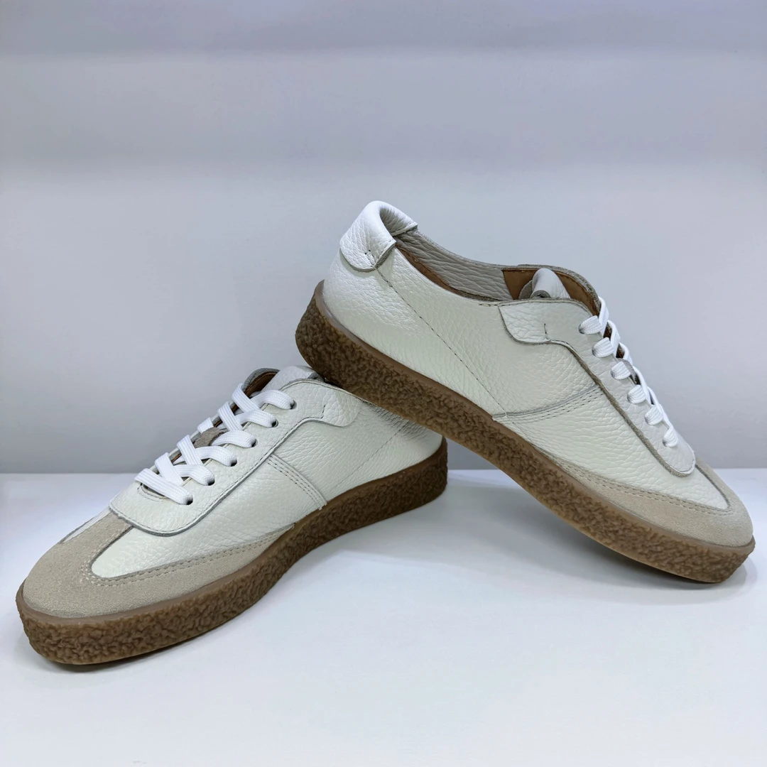 莞产复古德训鞋女款全牛皮休闲百搭阿甘鞋透气运动板鞋软底小白鞋