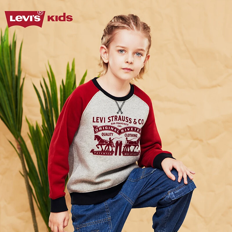 Levi's李维斯童装男童双马标加绒卫衣LVB-PO-8438