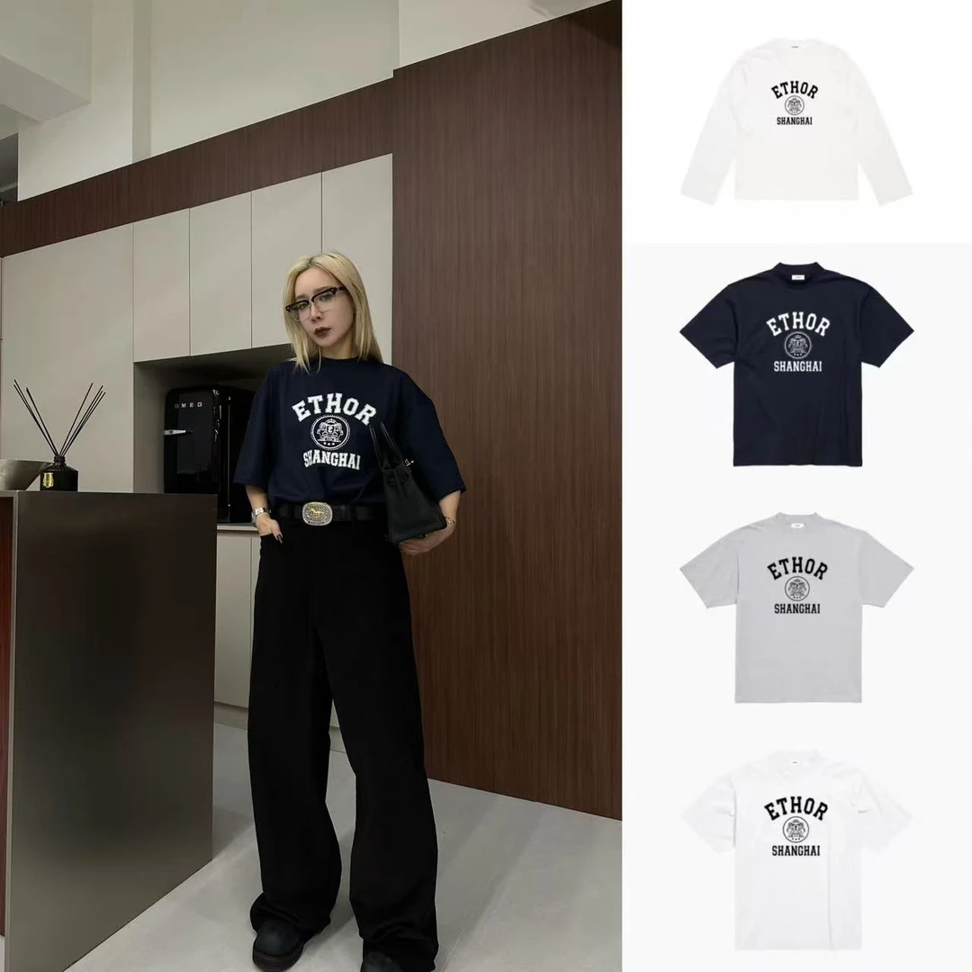 【ETHOR】25秋冬ERFW25-382T/383T/381T/384T设计师LOGO烫钻T恤