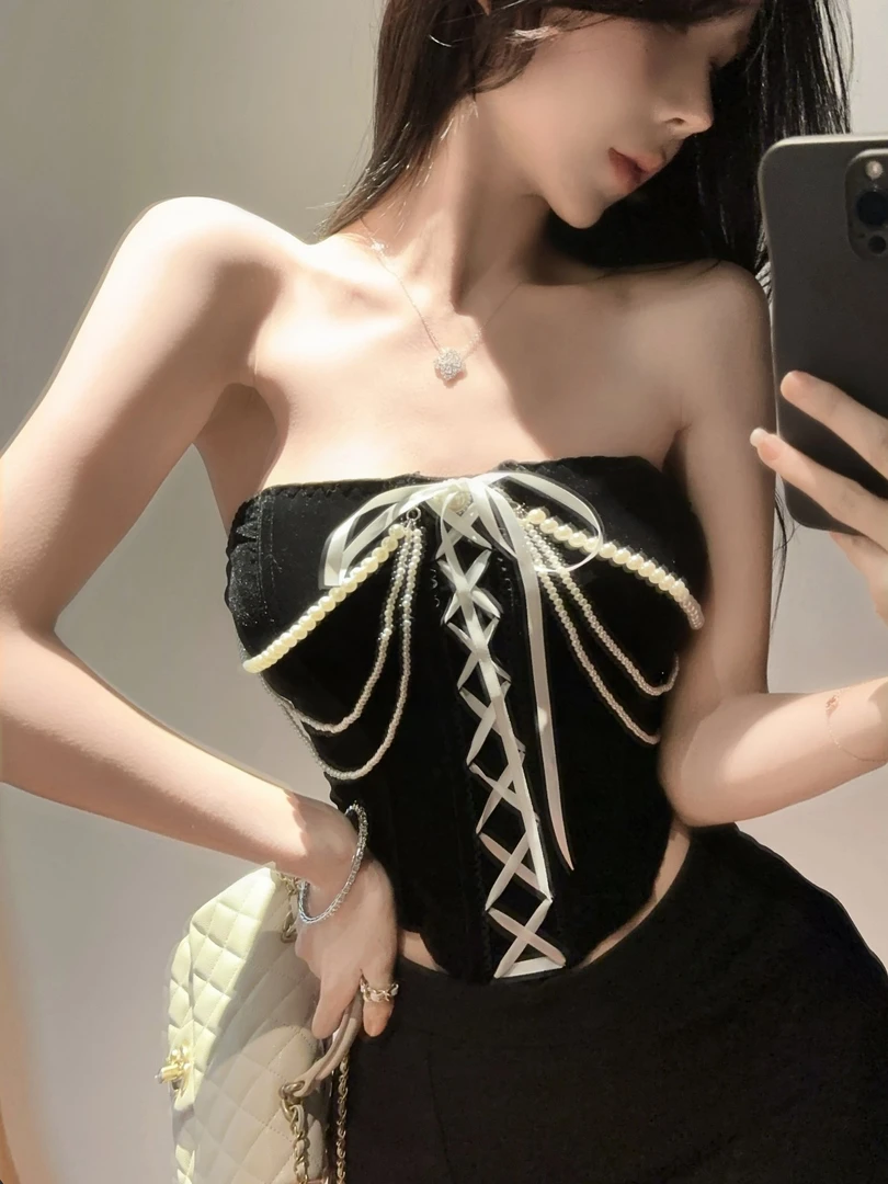 作废-70244-小众辣妹性感抹胸束腰设计法式气质内搭鱼骨胸衣吊带