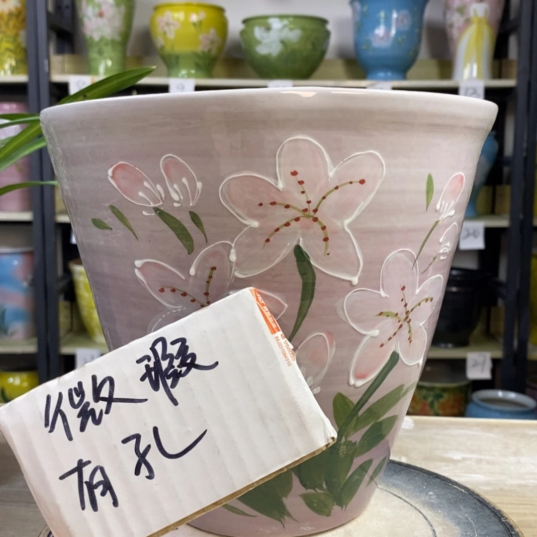 景德镇手工手绘陶瓷花盆