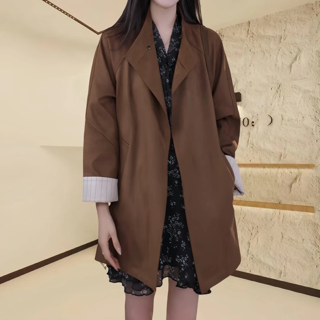 2025秋季新款酷飒感气质风衣韩版高端时尚大气休闲显瘦中长款外套