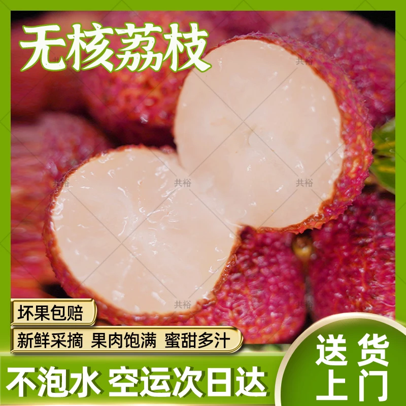 【顺丰次日达】海南无核荔枝头茬鲜果 现摘新鲜不泡水1/3斤应季水果整箱包邮海南省