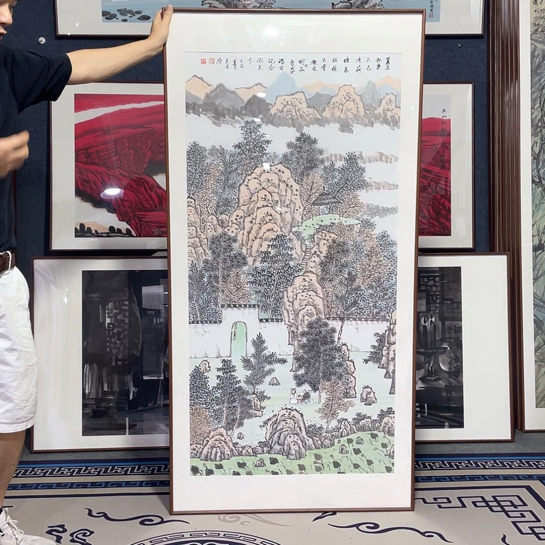 国画手绘画作品带框80/160