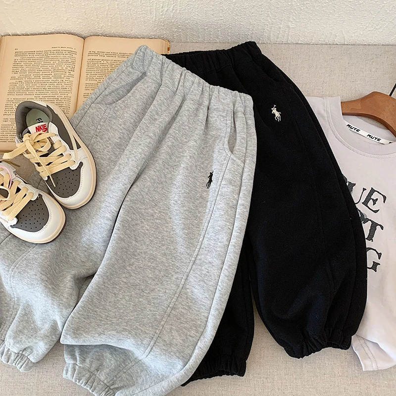 儿童休闲裤2025春季新款童装男童女童韩版卫裤宝宝百搭长裤潮7500