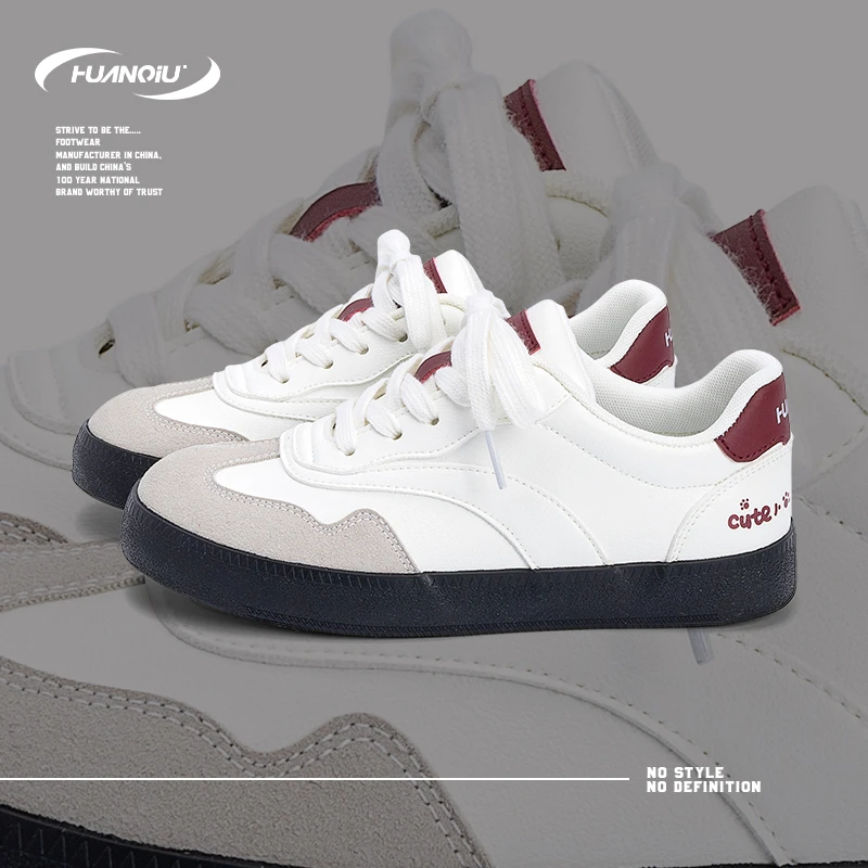 HUANQIU/环球舒适百搭德训休闲板鞋女鞋2025夏季新款潮流复古简约