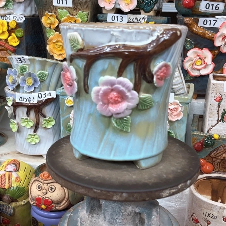 紫砂花盆粗陶材质多肉花盆