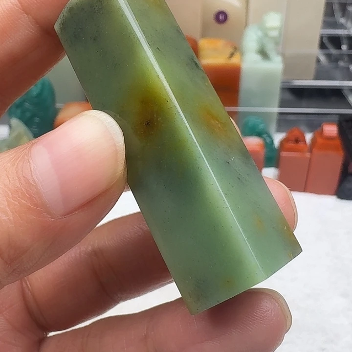 寿山石印石缅甸绿小印章