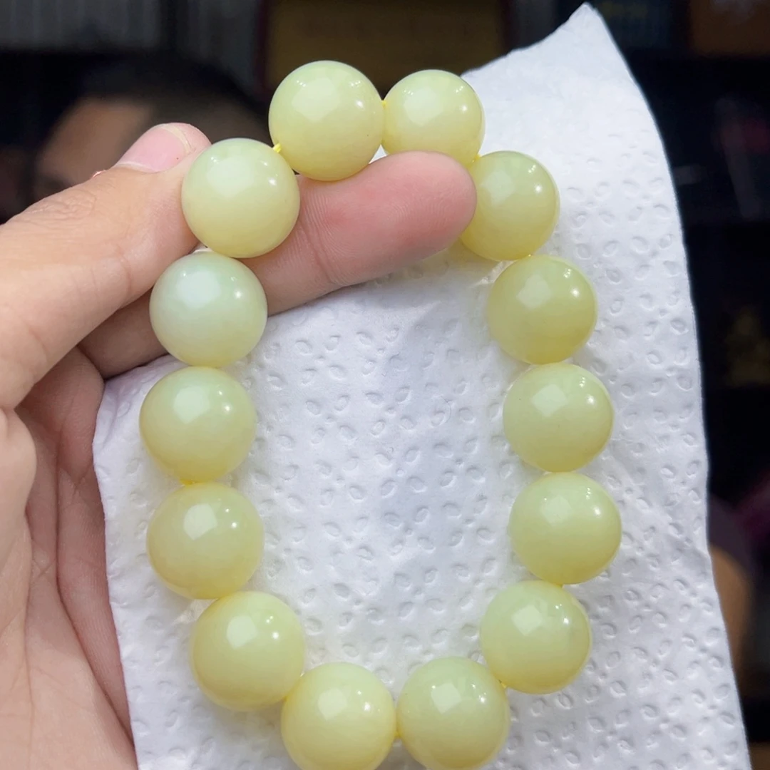 和田玉未镶嵌手串天然和田玉新疆若羌黄口料卡16