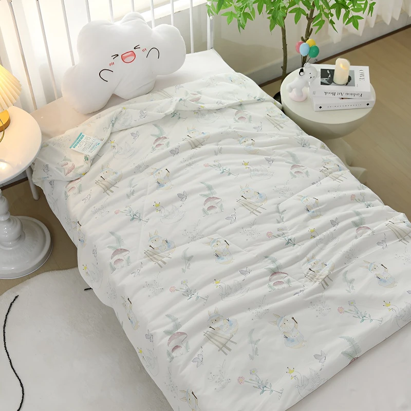 婴儿凉感空调被A类薄被新生儿防踢被夏凉被幼儿园透气冰丝盖毯