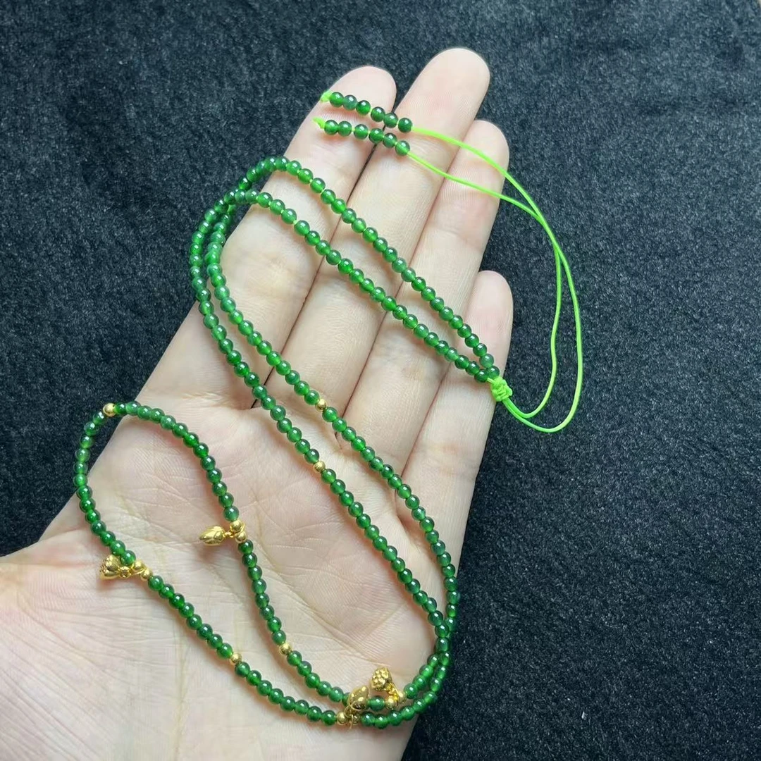 18k翡翠项链-约8mm-多样性发货-L银-A4158