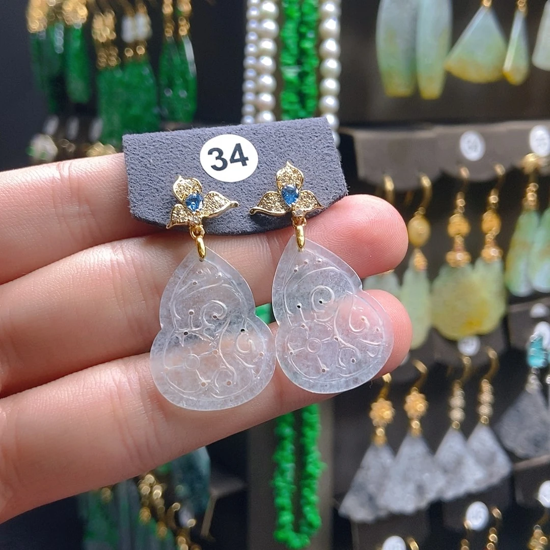 翡翠未镶嵌耳饰翡翠