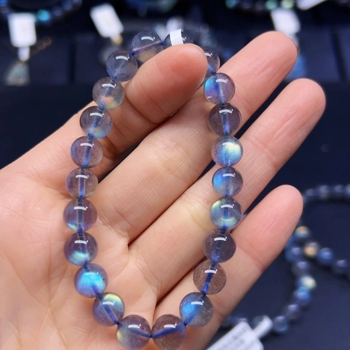 拉长石手串未镶嵌卷****a8.6左右