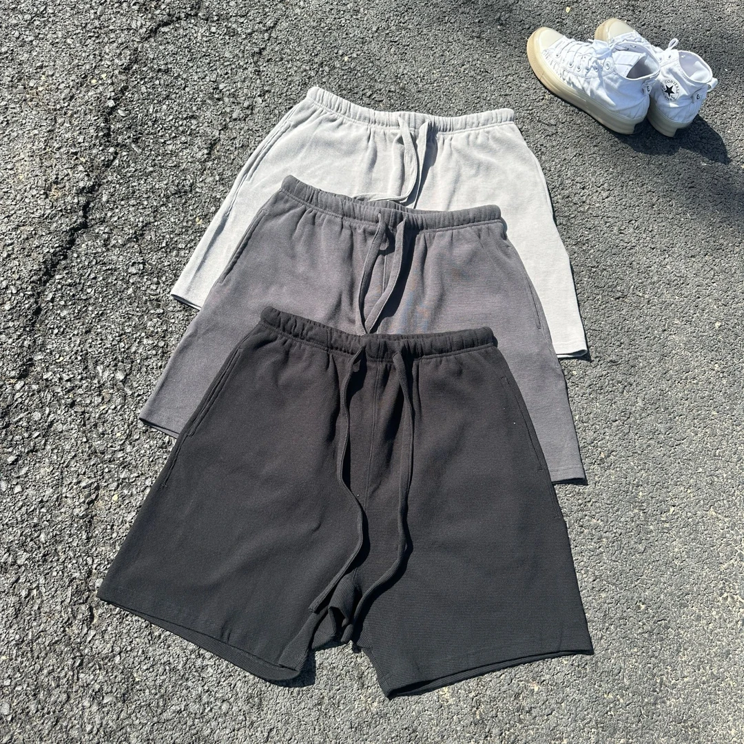 重磅330g毛圈短卫裤高品质水洗宽松棉纯色立体剪裁中裤ins风格潮