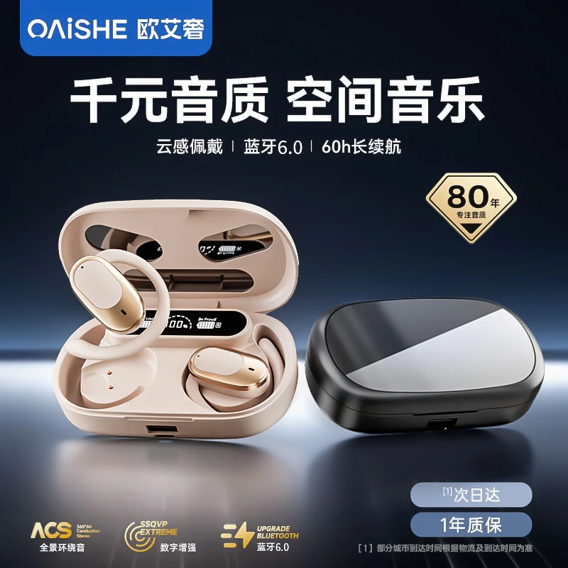 2025新款【可给手机充电】超长续航开放式无线蓝牙耳机运动跑步通用