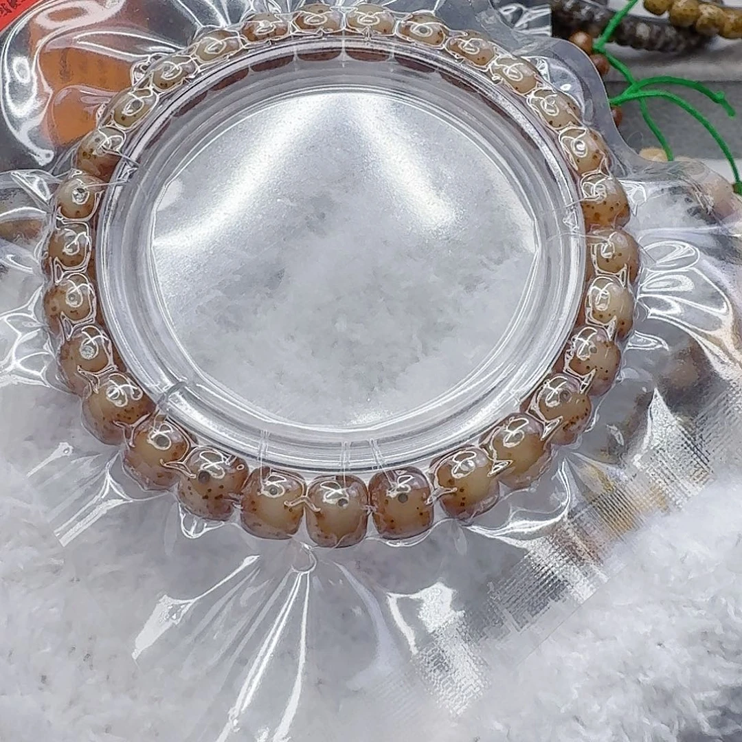 星月菩提手串17动地卡姿兰大眼睛粉冰星月菩提单圈8×7