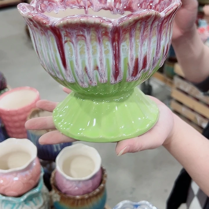 有孔.凑满10元发货多肉陶瓷花盆！